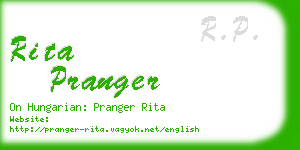 rita pranger business card